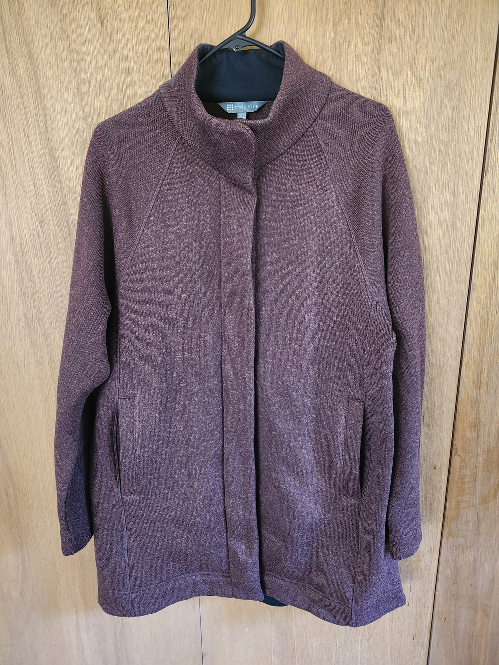 TITLE NINE -Women's Plum Coat - Stand Collar Knit Jacket in XL